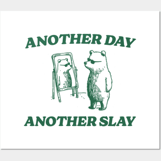 Another Day Another Slay Graphic T-Shirt, Retro Unisex Adult T Shirt, Funny Bear T Shirt, Meme Posters and Art